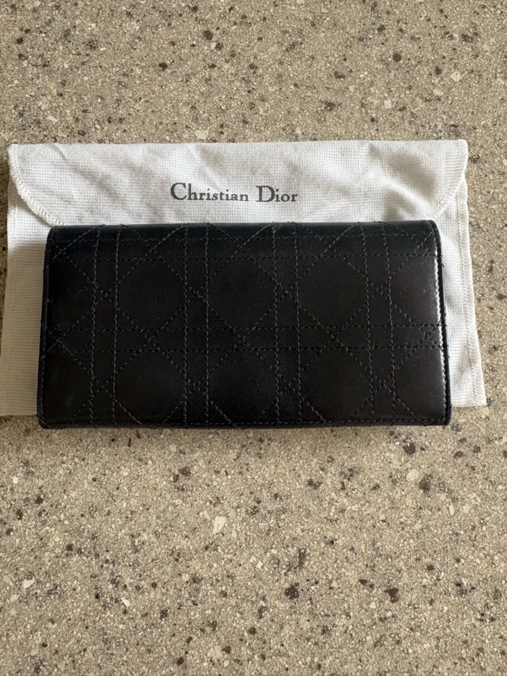 Dior Black Quilted Leather Wallet